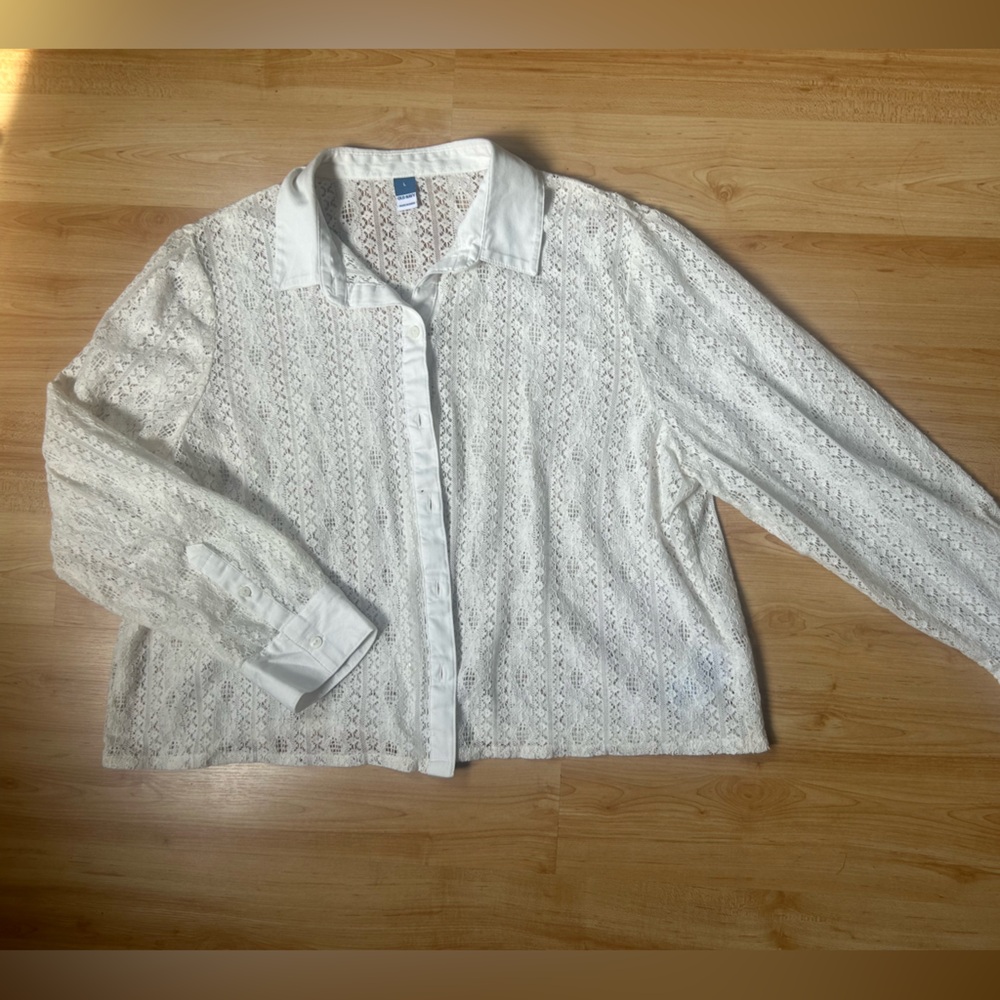 Old Navy White Lace Blouse
